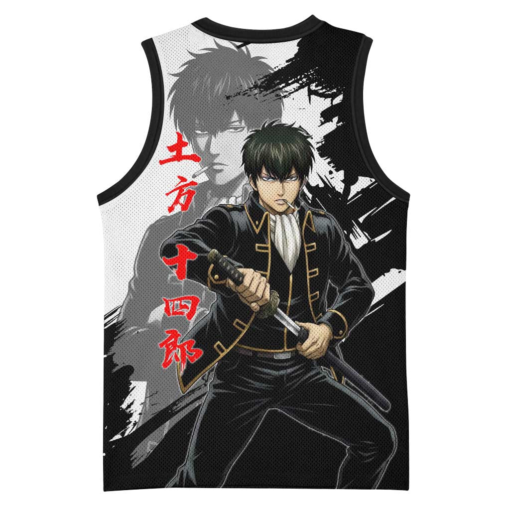 Toshiro Hijikata Basketball Jersey Dark Shinsengumi Ink Style