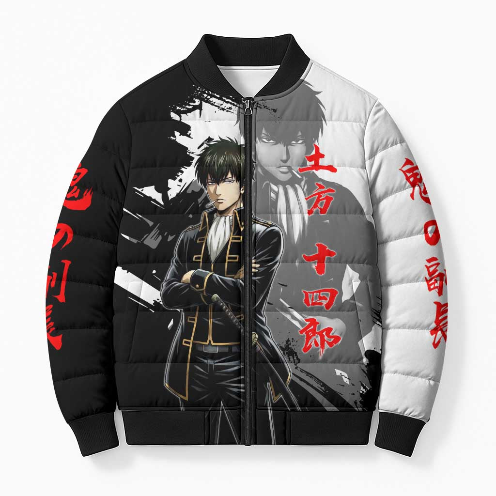 Toshiro Hijikata Bomber Puffer Jacket Dark Shinsengumi Ink Style