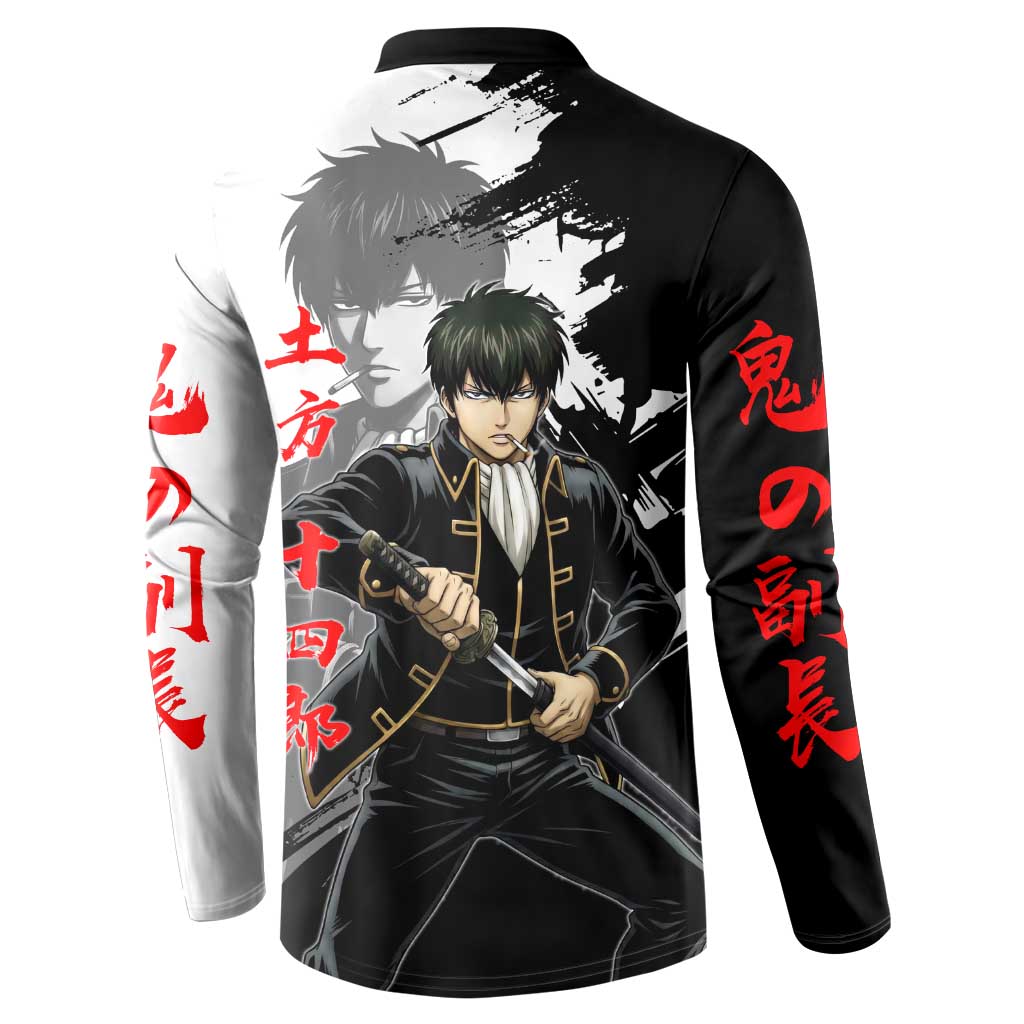 Toshiro Hijikata Button Sweatshirt Dark Shinsengumi Ink Style