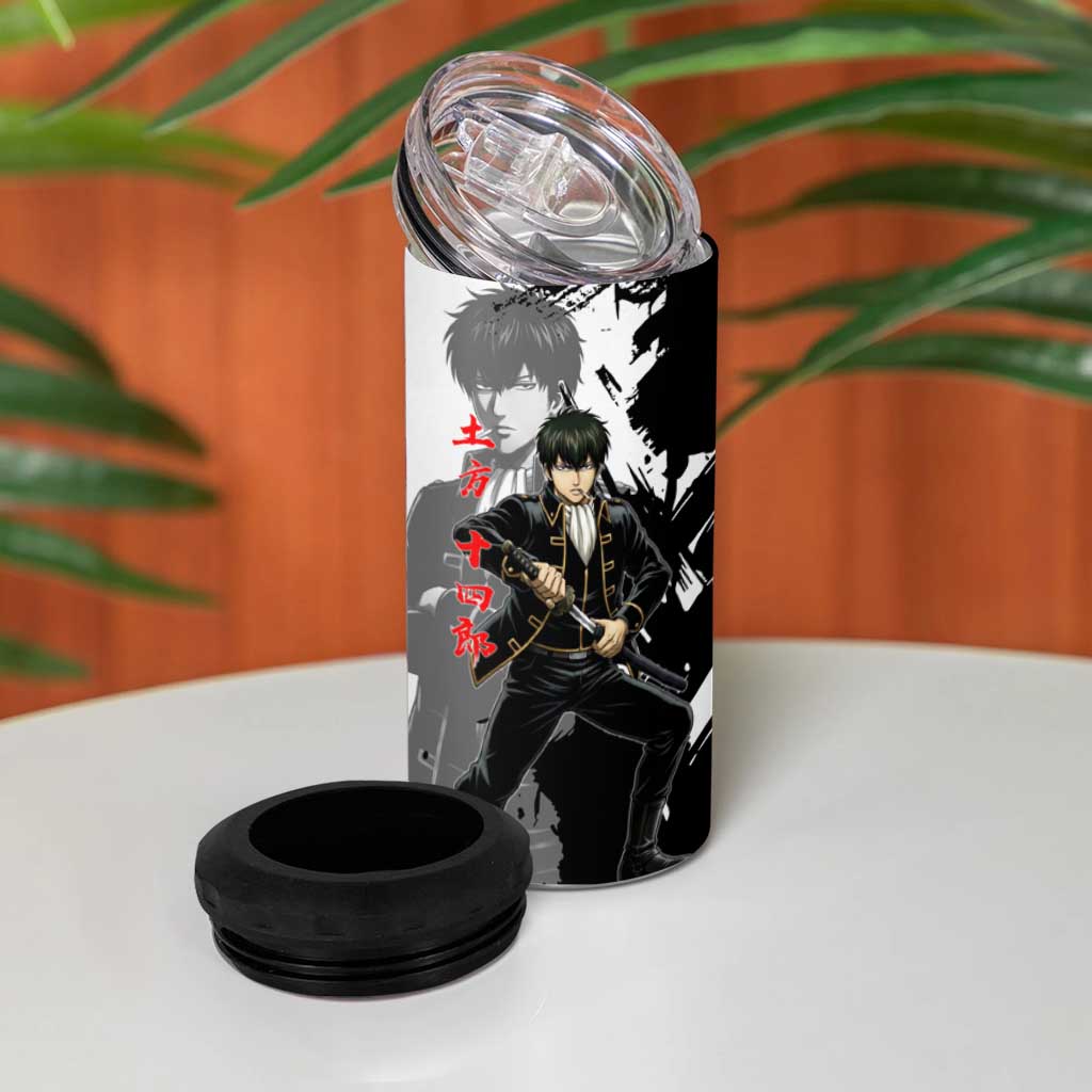 Toshiro Hijikata 4 in 1 Can Cooler Tumbler Dark Shinsengumi Ink Style