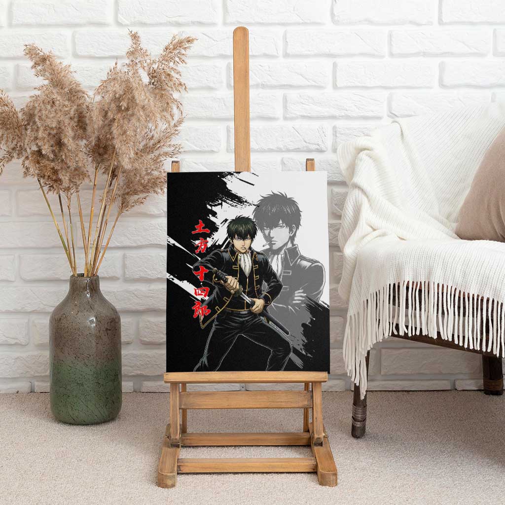 Toshiro Hijikata Canvas Wall Art Dark Shinsengumi Ink Style