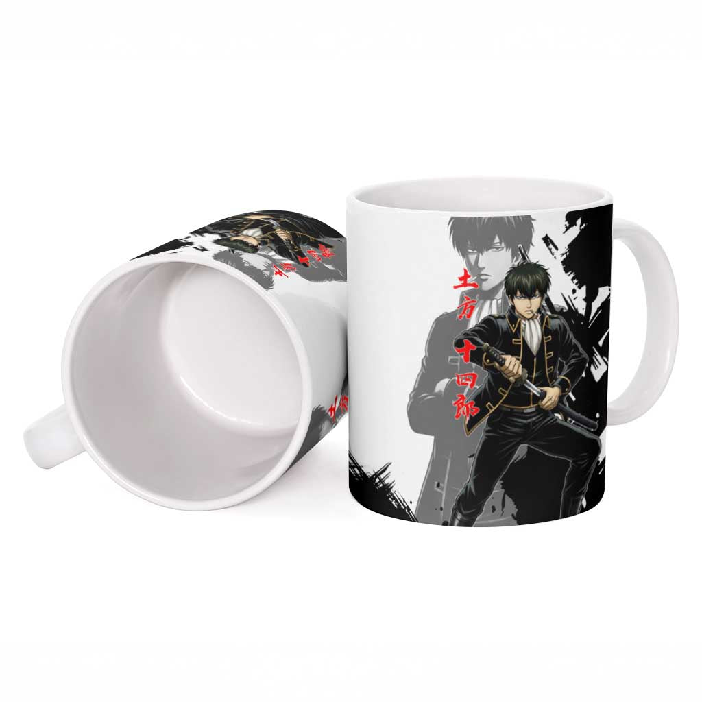 Toshiro Hijikata Ceramic Mug Dark Shinsengumi Ink Style