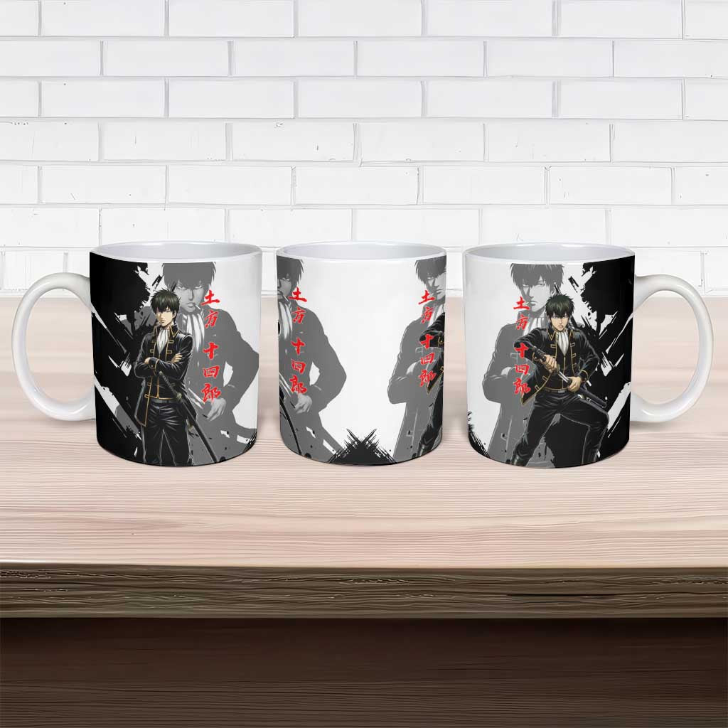 Toshiro Hijikata Ceramic Mug Dark Shinsengumi Ink Style