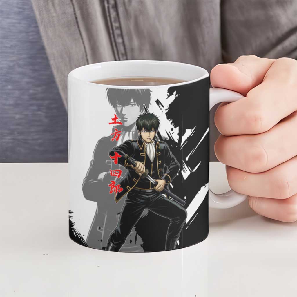 Toshiro Hijikata Ceramic Mug Dark Shinsengumi Ink Style