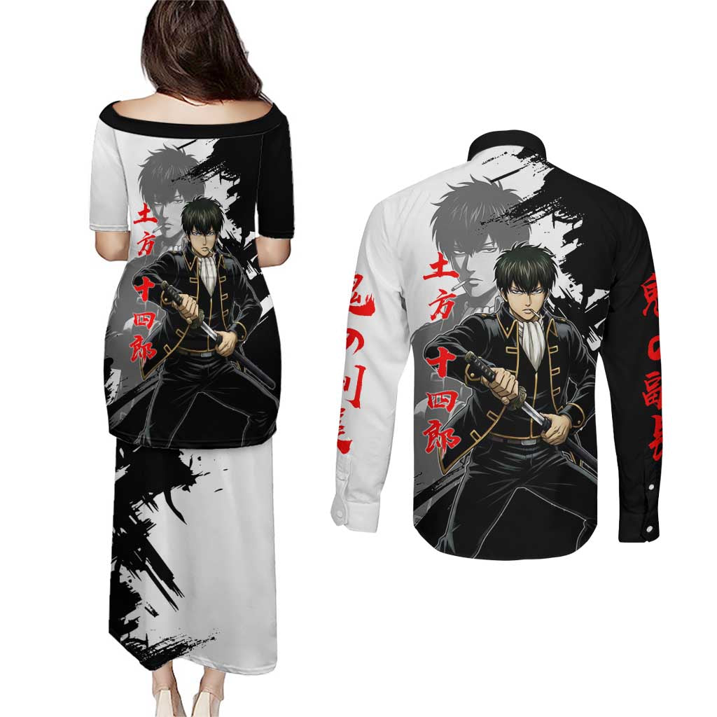 Toshiro Hijikata Couples Matching Puletasi and Long Sleeve Button Shirt Dark Shinsengumi Ink Style