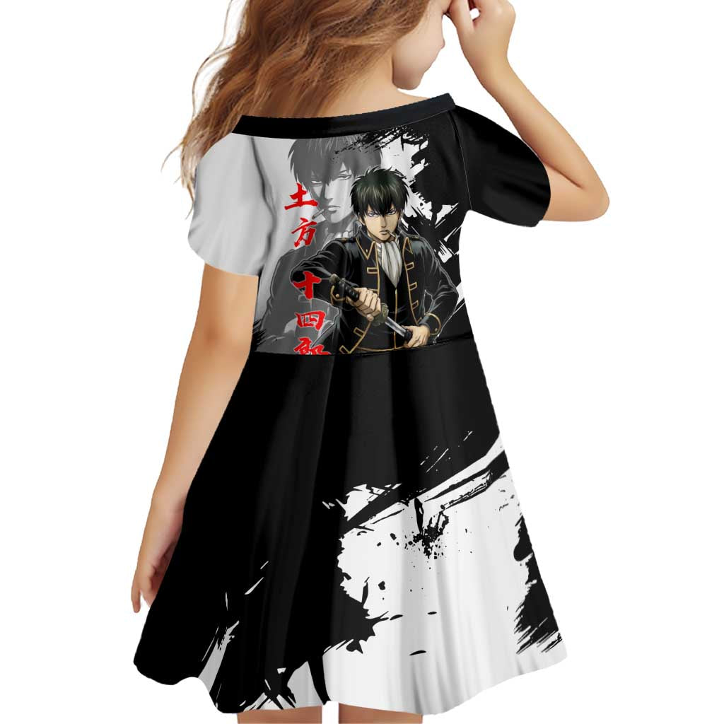 Toshiro Hijikata Family Matching Off Shoulder Maxi Dress and Hawaiian Shirt Dark Shinsengumi Ink Style