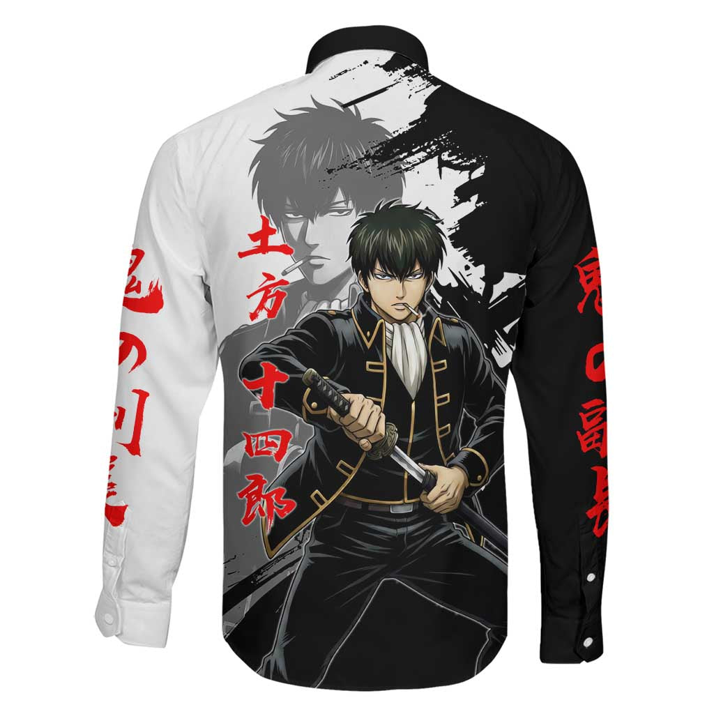Toshiro Hijikata Family Matching Summer Maxi Dress and Hawaiian Shirt Dark Shinsengumi Ink Style