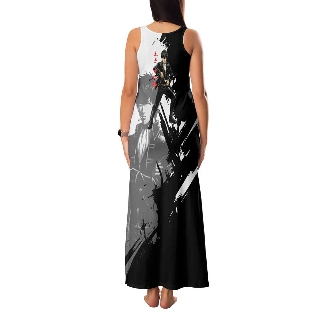 Toshiro Hijikata Family Matching Tank Maxi Dress and Hawaiian Shirt Dark Shinsengumi Ink Style