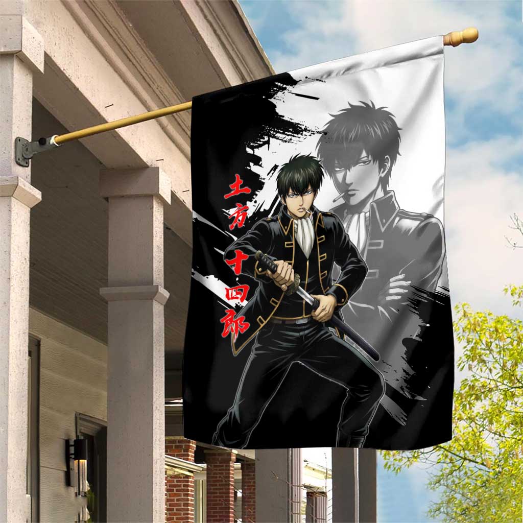 Toshiro Hijikata Garden Flag Dark Shinsengumi Ink Style