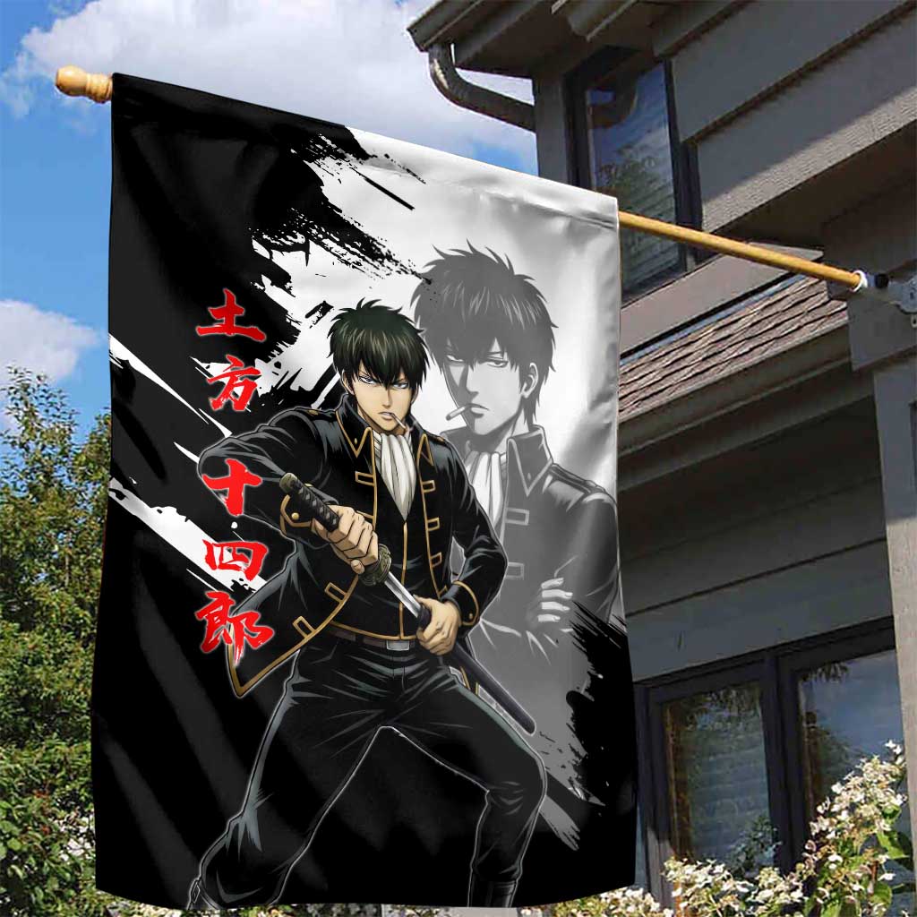 Toshiro Hijikata Garden Flag Dark Shinsengumi Ink Style