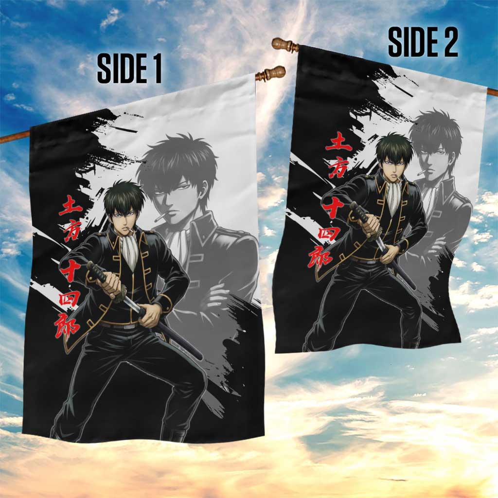 Toshiro Hijikata Garden Flag Dark Shinsengumi Ink Style