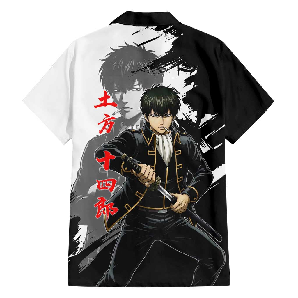 Toshiro Hijikata Hawaiian Shirt Dark Shinsengumi Ink Style