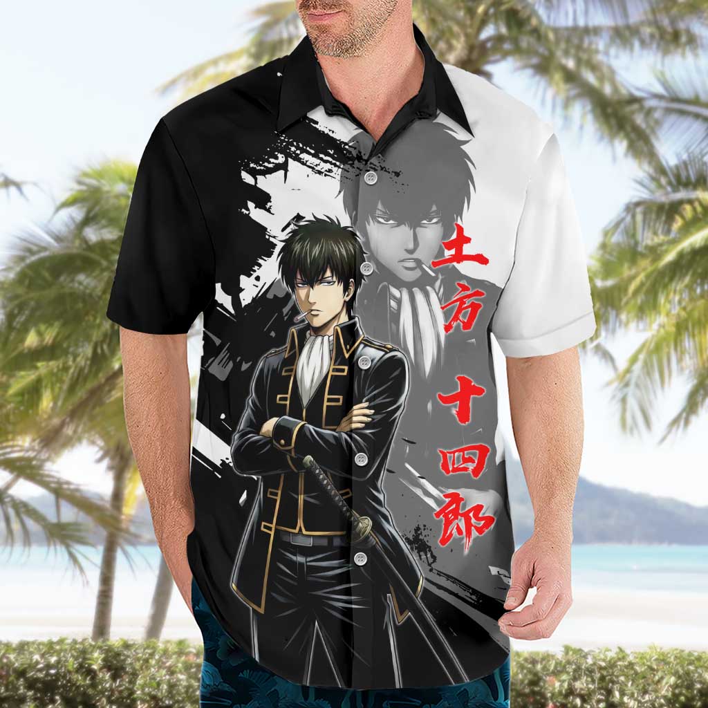 Toshiro Hijikata Hawaiian Shirt Dark Shinsengumi Ink Style