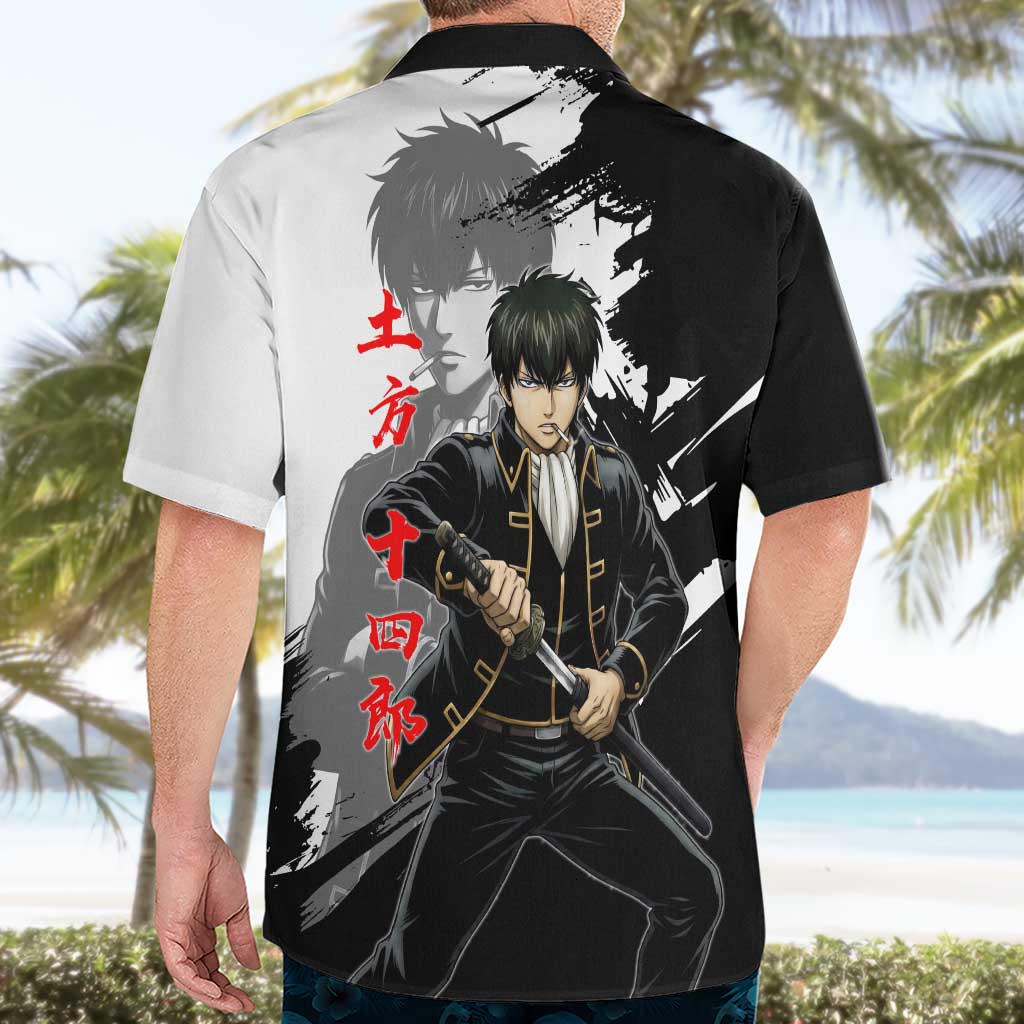 Toshiro Hijikata Hawaiian Shirt Dark Shinsengumi Ink Style