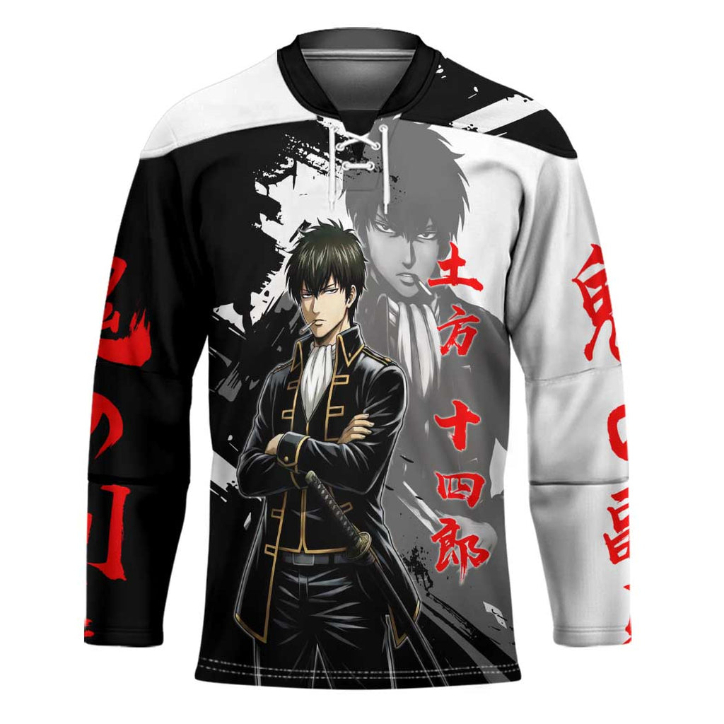 Toshiro Hijikata Hockey Jersey Dark Shinsengumi Ink Style