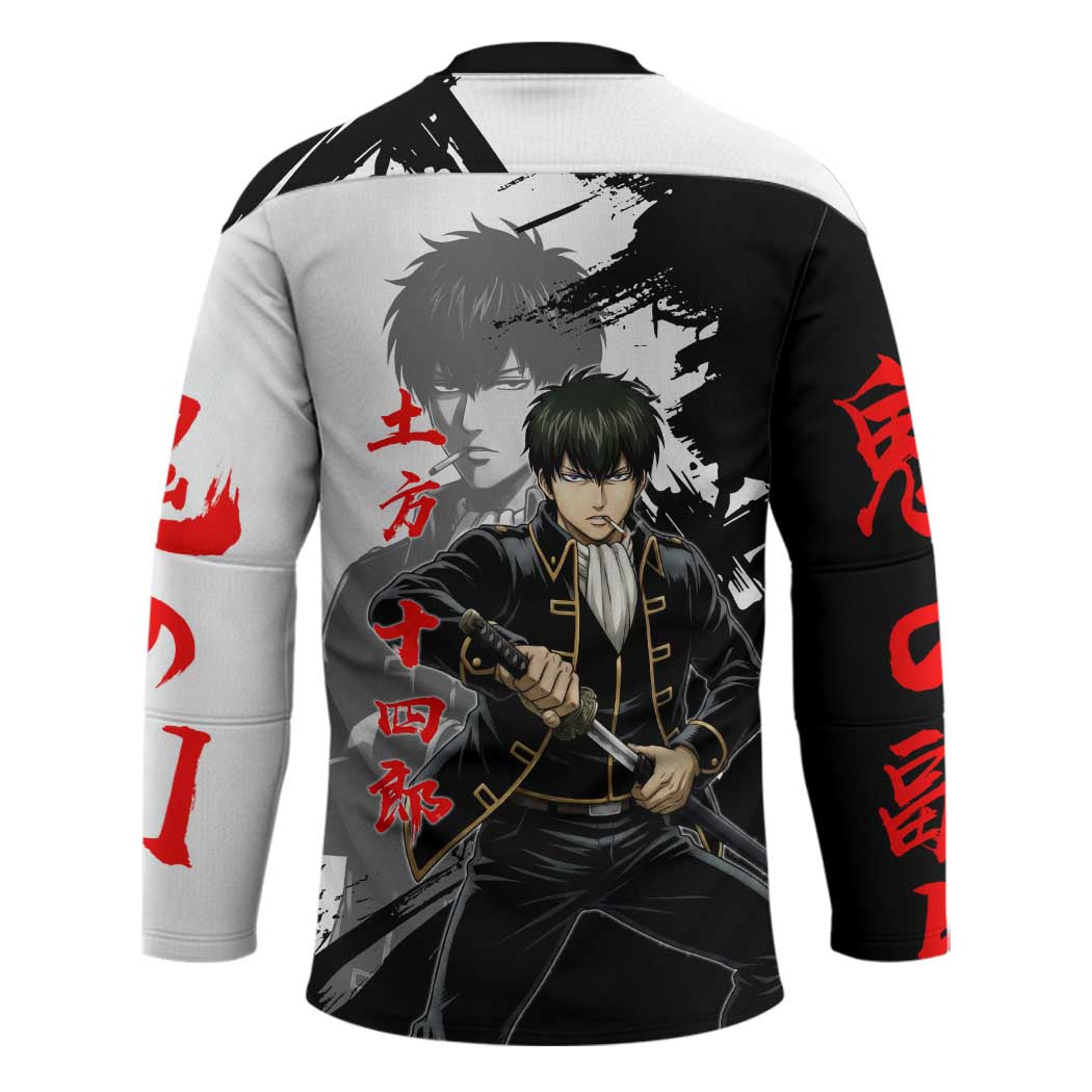 Toshiro Hijikata Hockey Jersey Dark Shinsengumi Ink Style