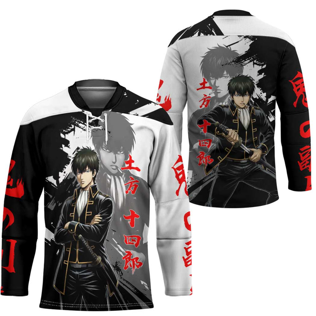 Toshiro Hijikata Hockey Jersey Dark Shinsengumi Ink Style