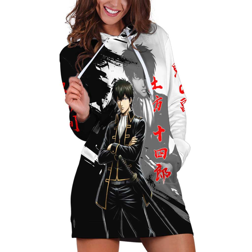 Toshiro Hijikata Hoodie Dress Dark Shinsengumi Ink Style