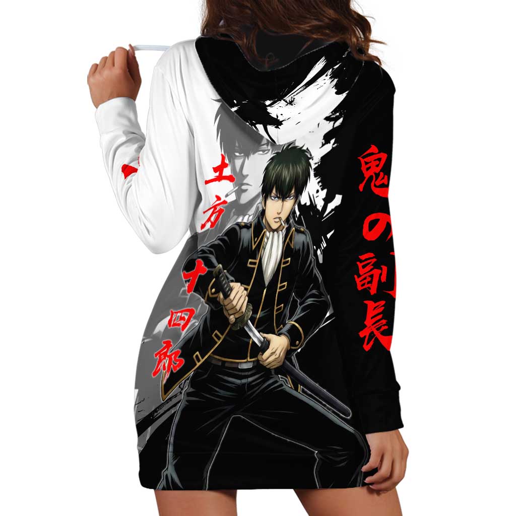 Toshiro Hijikata Hoodie Dress Dark Shinsengumi Ink Style