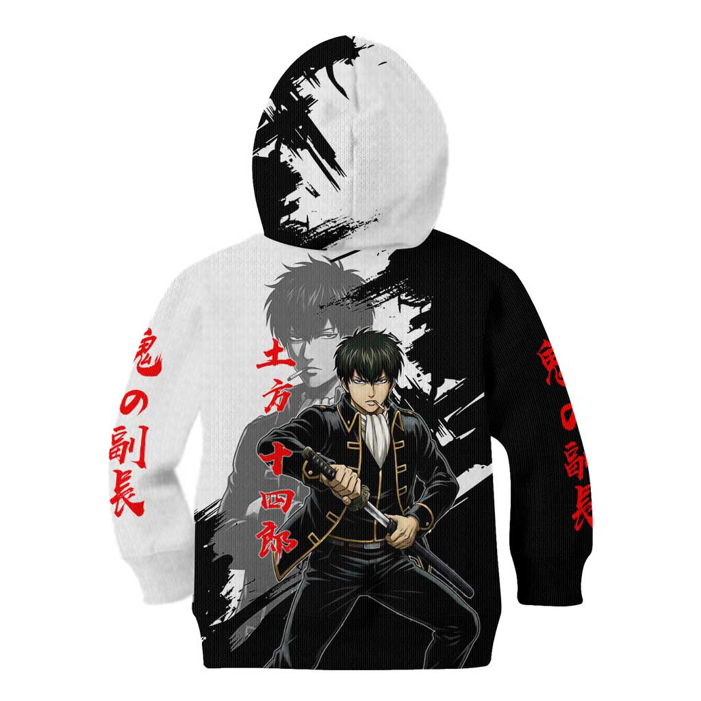 Toshiro Hijikata Kid Hoodie Dark Shinsengumi Ink Style