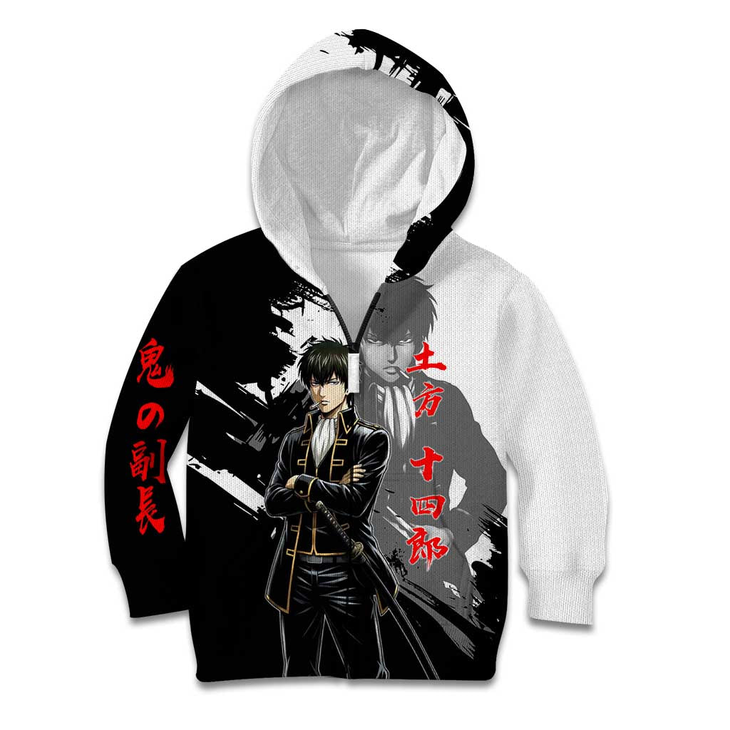 Toshiro Hijikata Kid Hoodie Dark Shinsengumi Ink Style