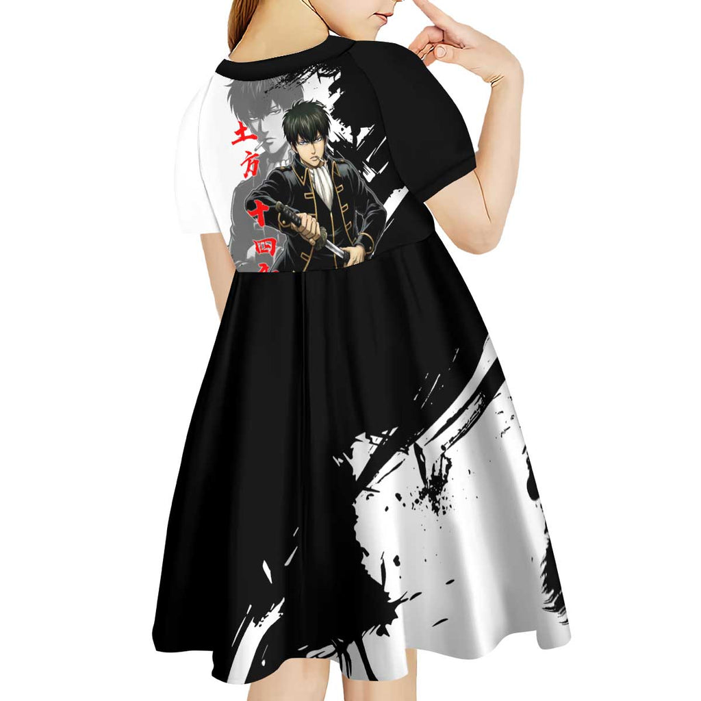 Toshiro Hijikata Kid Short Sleeve Dress Dark Shinsengumi Ink Style
