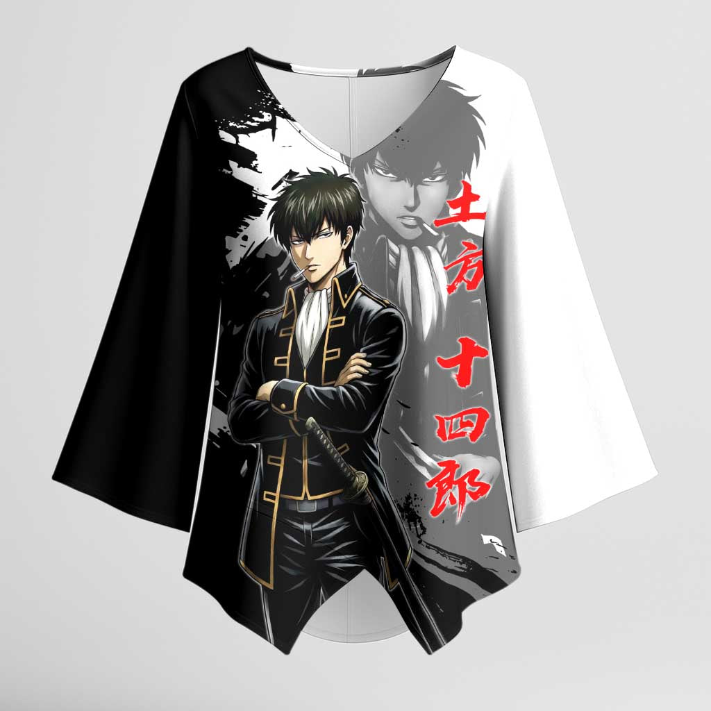 Toshiro Hijikata Kimono Sleeve Blouse Dark Shinsengumi Ink Style