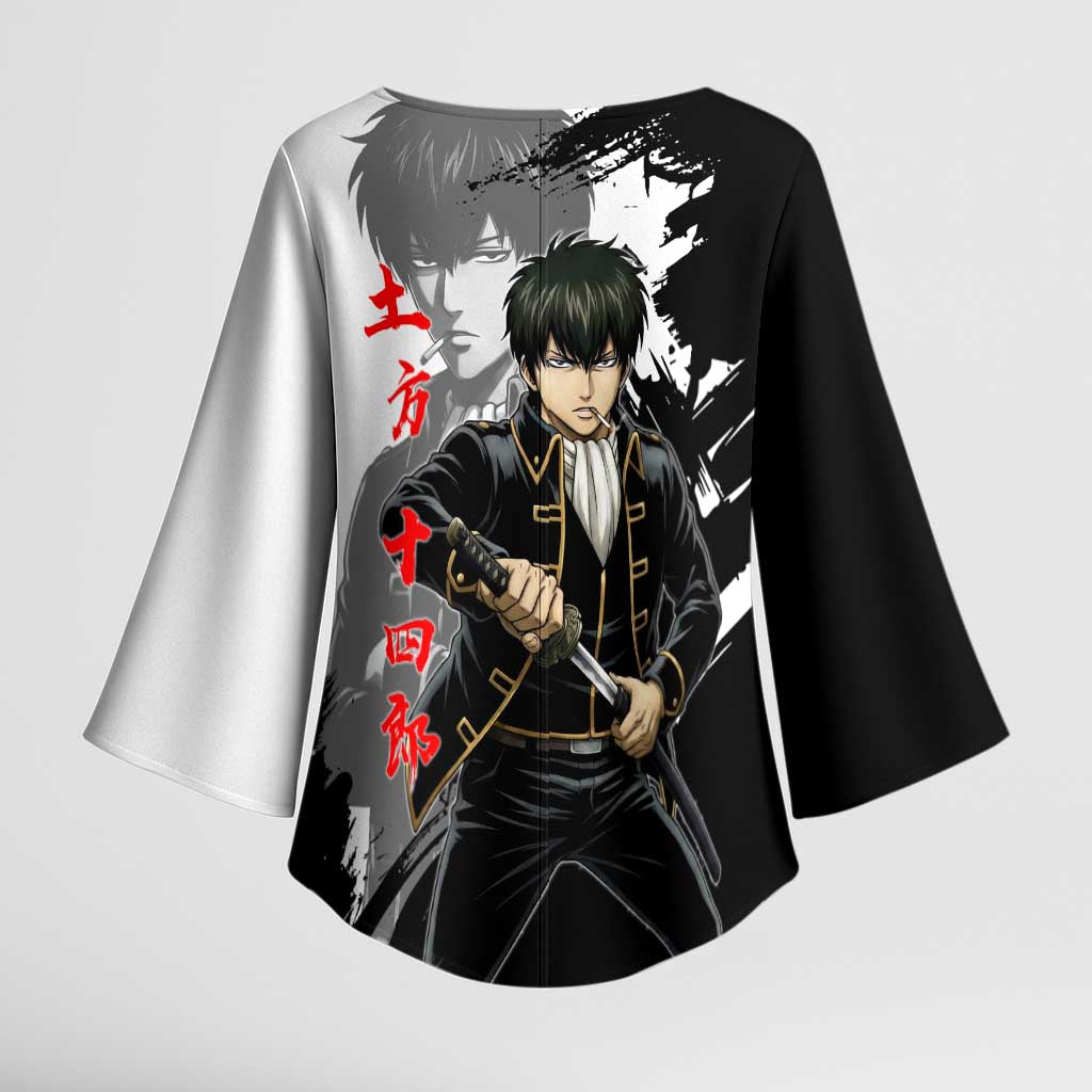 Toshiro Hijikata Kimono Sleeve Blouse Dark Shinsengumi Ink Style