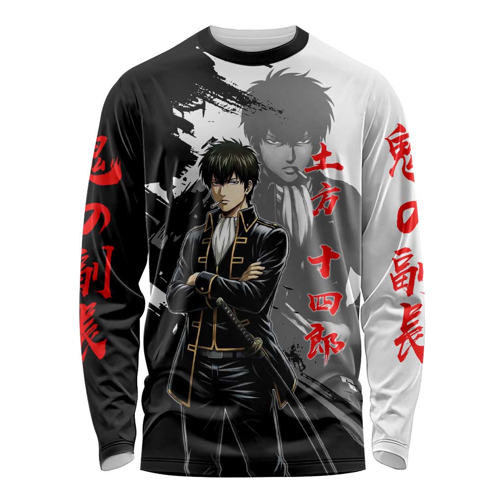 Toshiro Hijikata Long Sleeve Shirt Dark Shinsengumi Ink Style