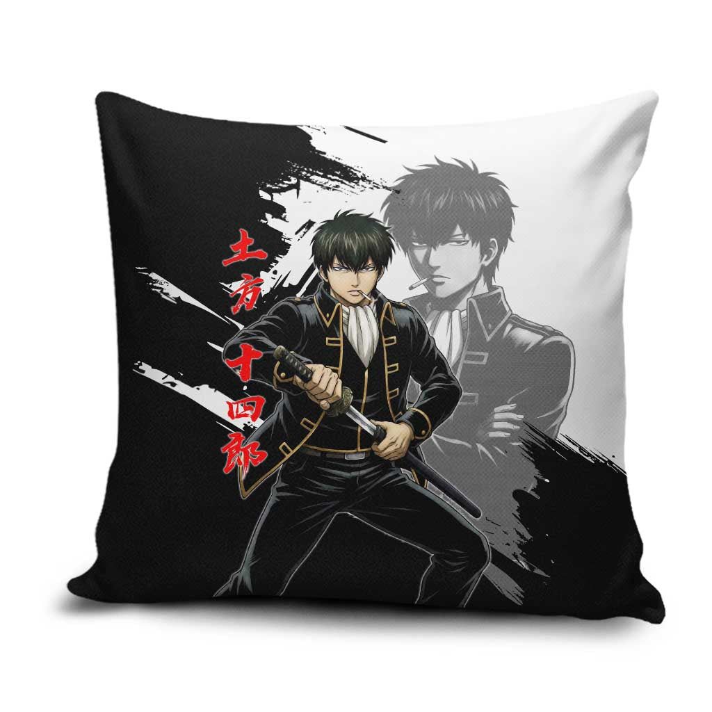 Toshiro Hijikata Pillow Cover Dark Shinsengumi Ink Style