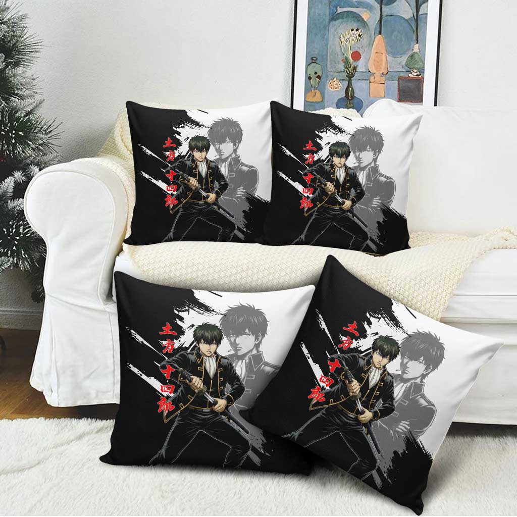 Toshiro Hijikata Pillow Cover Dark Shinsengumi Ink Style