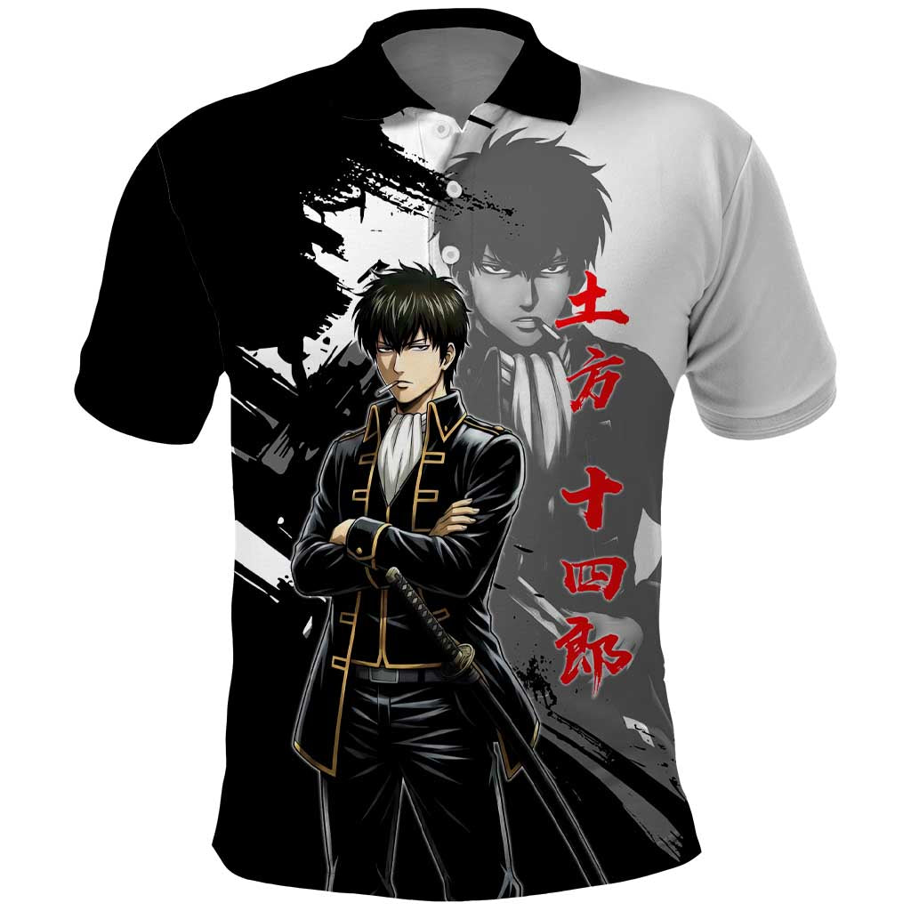 Toshiro Hijikata Polo Shirt Dark Shinsengumi Ink Style