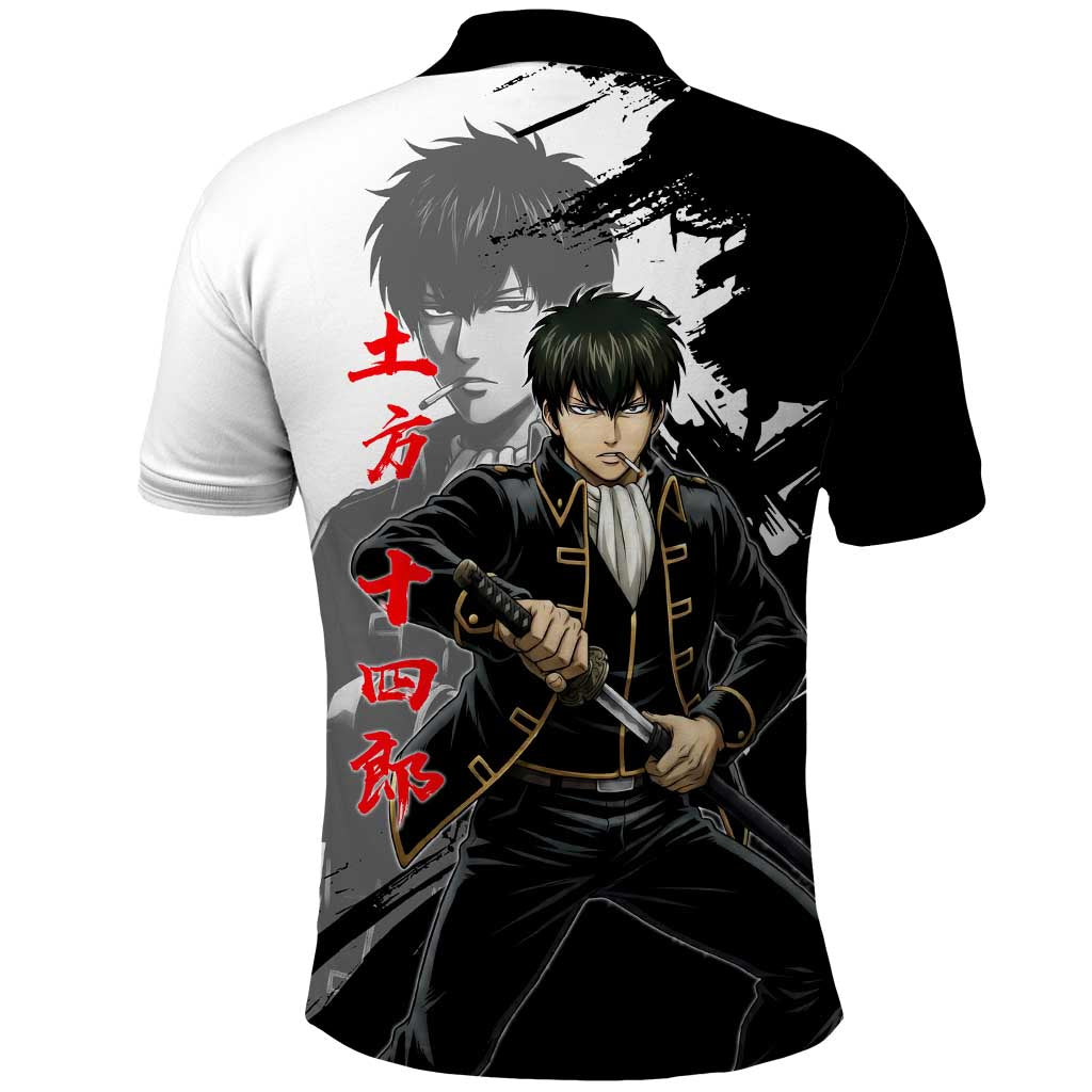 Toshiro Hijikata Polo Shirt Dark Shinsengumi Ink Style