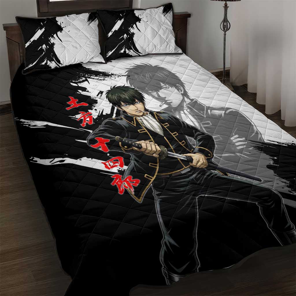 Toshiro Hijikata Quilt Bed Set Dark Shinsengumi Ink Style