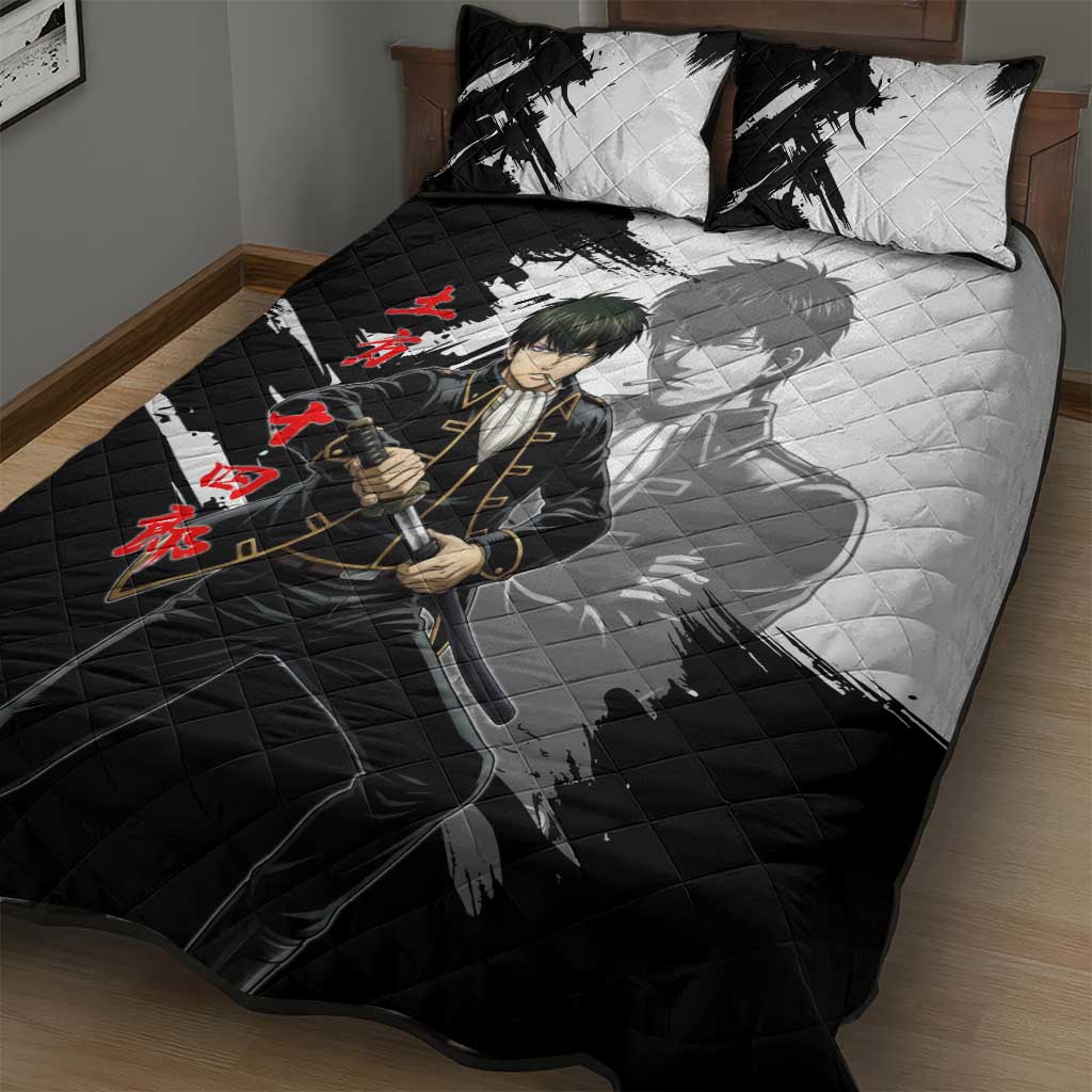 Toshiro Hijikata Quilt Bed Set Dark Shinsengumi Ink Style