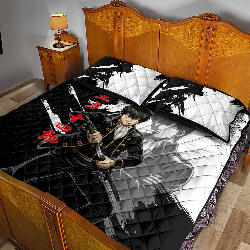 Toshiro Hijikata Quilt Bed Set Dark Shinsengumi Ink Style
