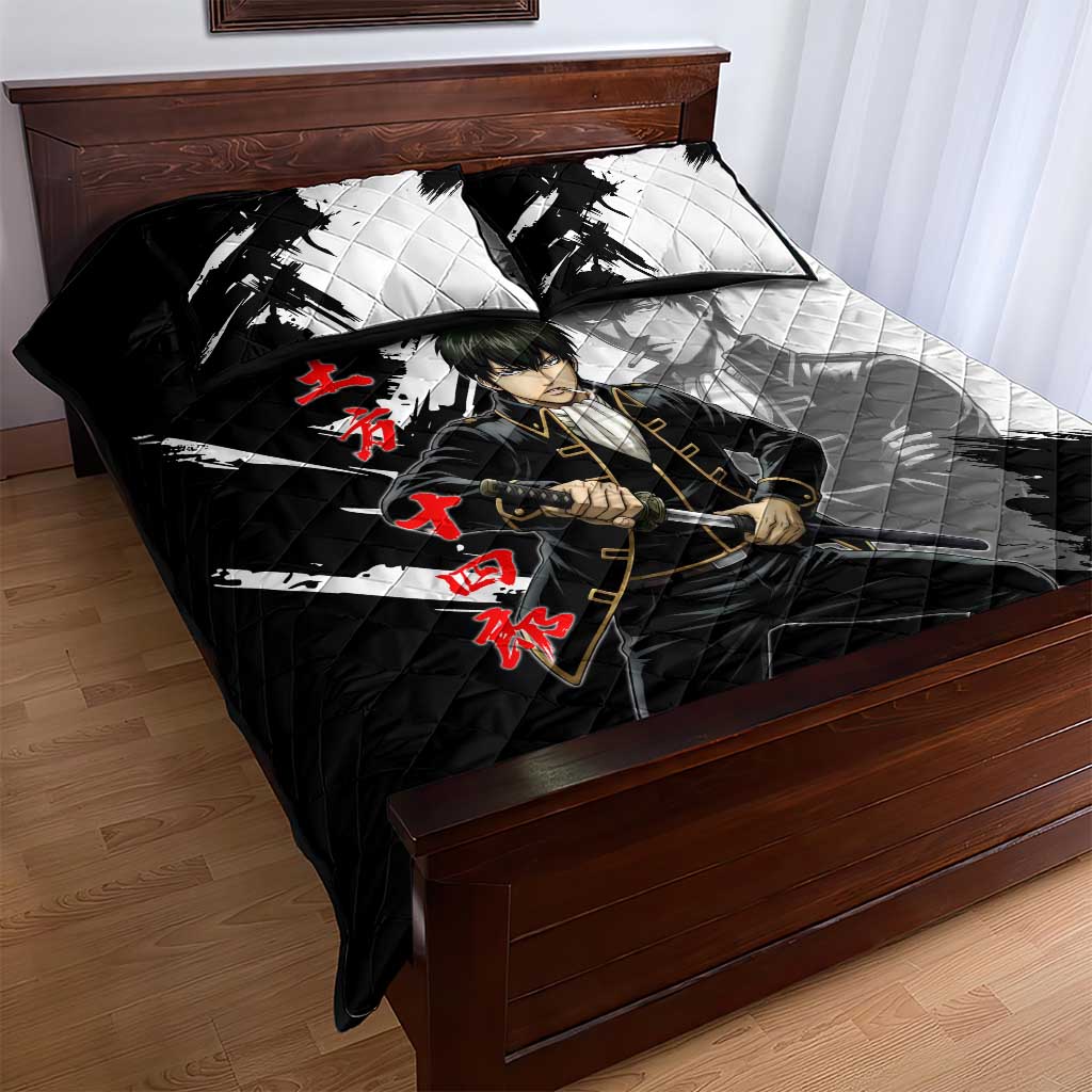 Toshiro Hijikata Quilt Bed Set Dark Shinsengumi Ink Style