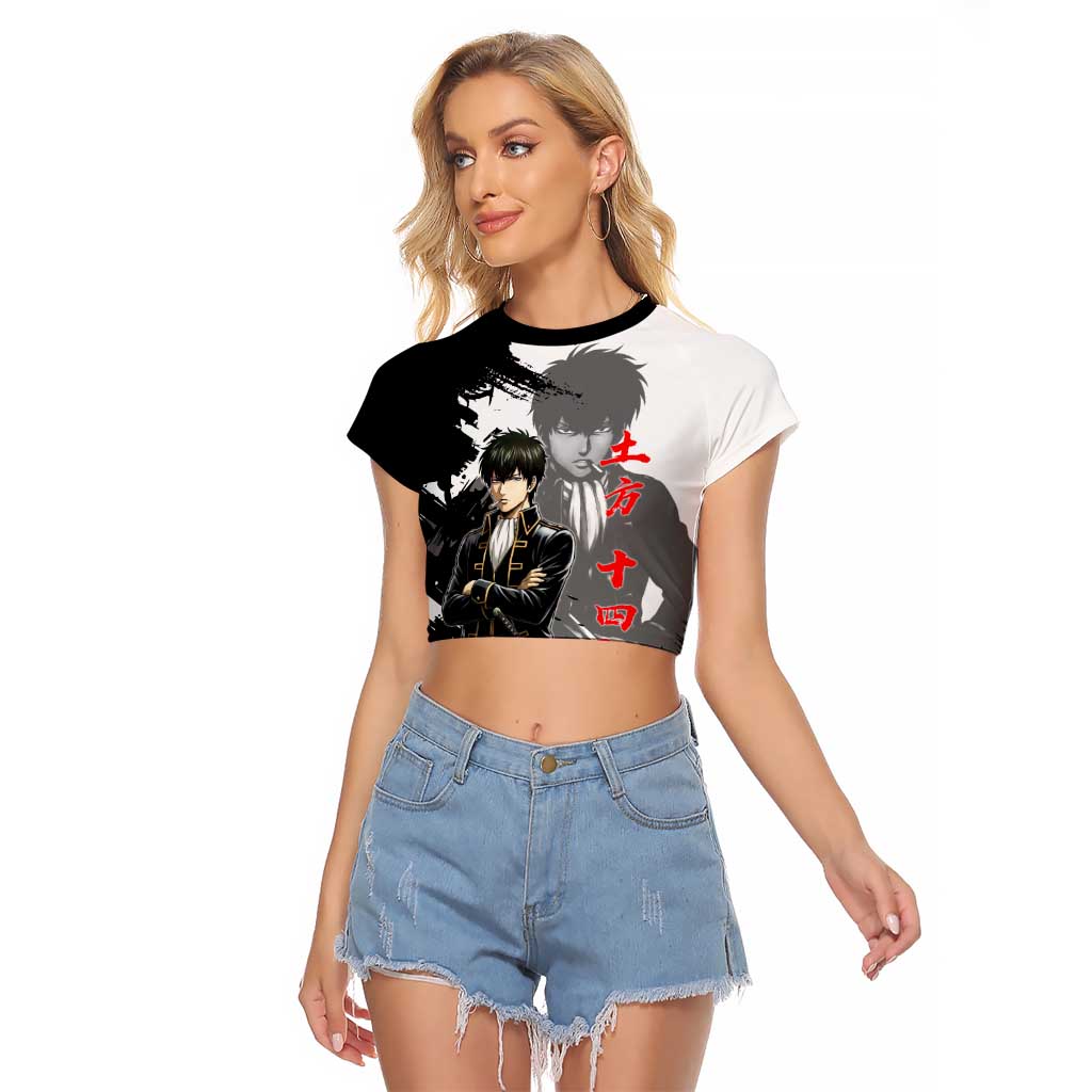 Toshiro Hijikata Raglan Cropped T Shirt Dark Shinsengumi Ink Style
