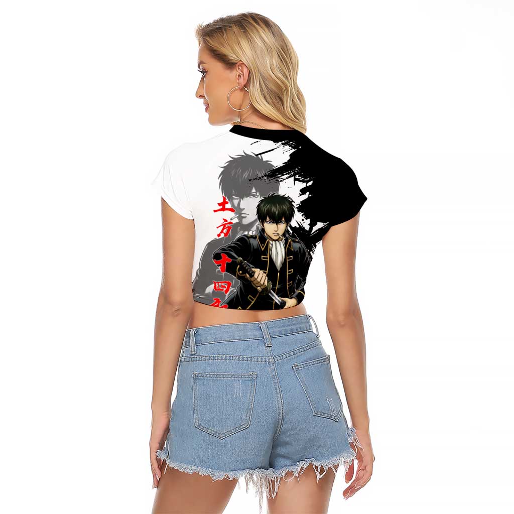 Toshiro Hijikata Raglan Cropped T Shirt Dark Shinsengumi Ink Style