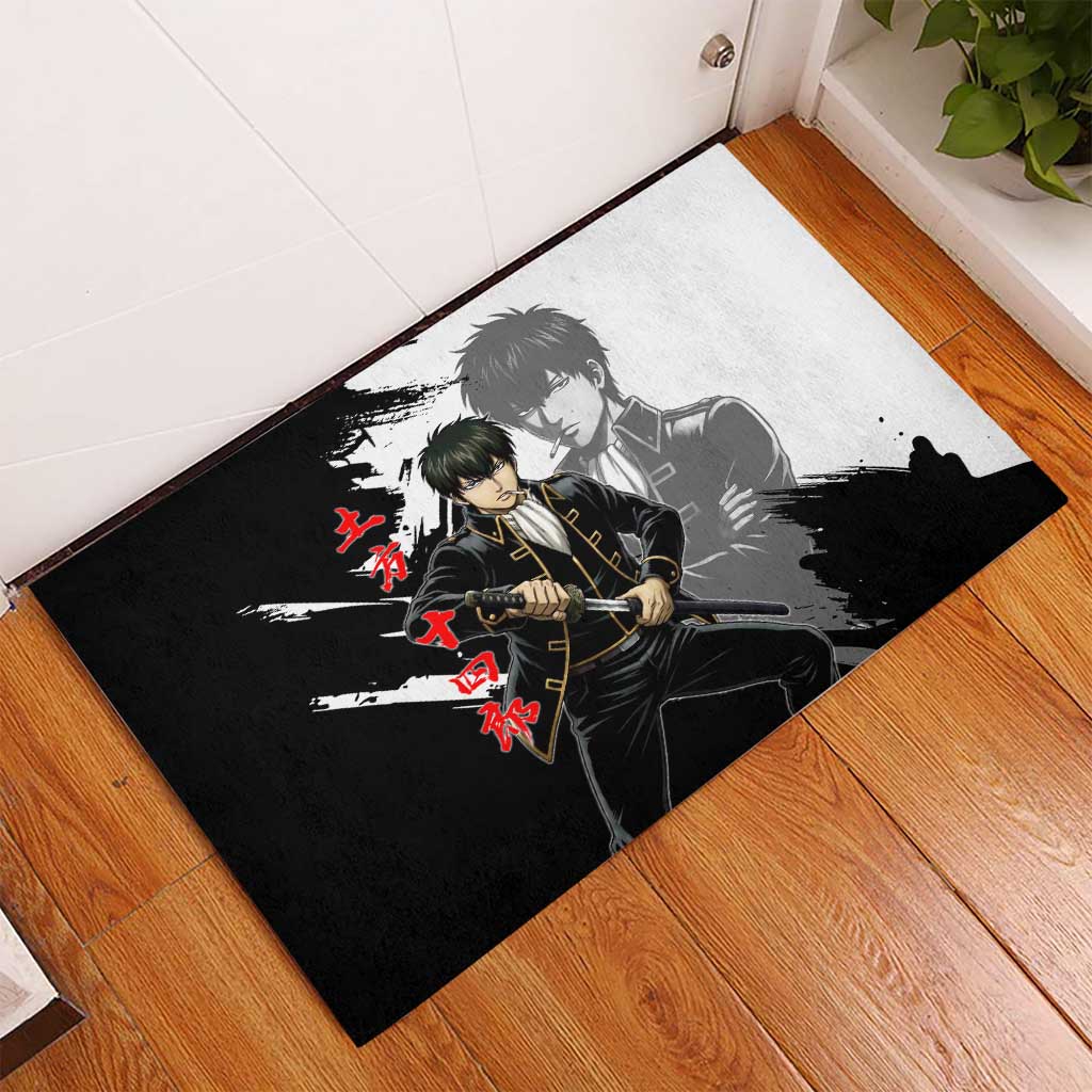 Toshiro Hijikata Rubber Doormat Dark Shinsengumi Ink Style