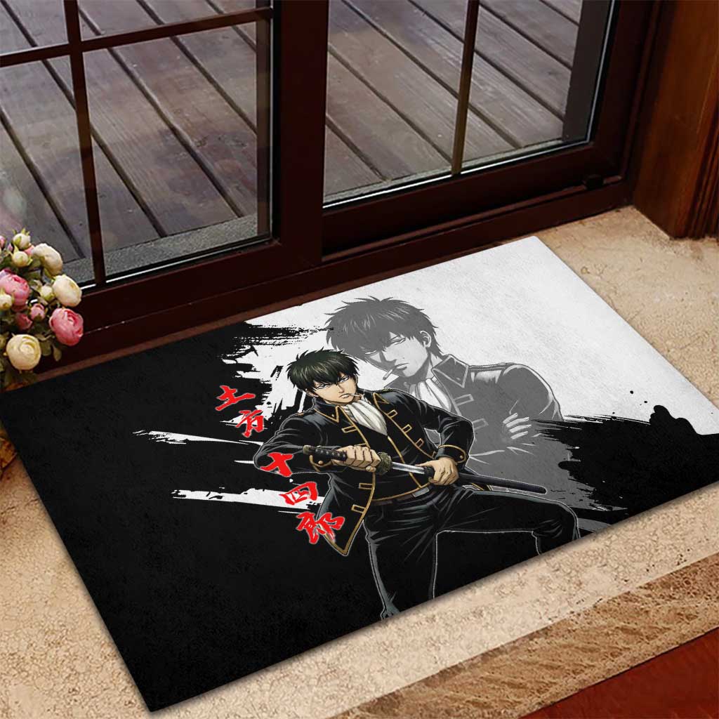 Toshiro Hijikata Rubber Doormat Dark Shinsengumi Ink Style