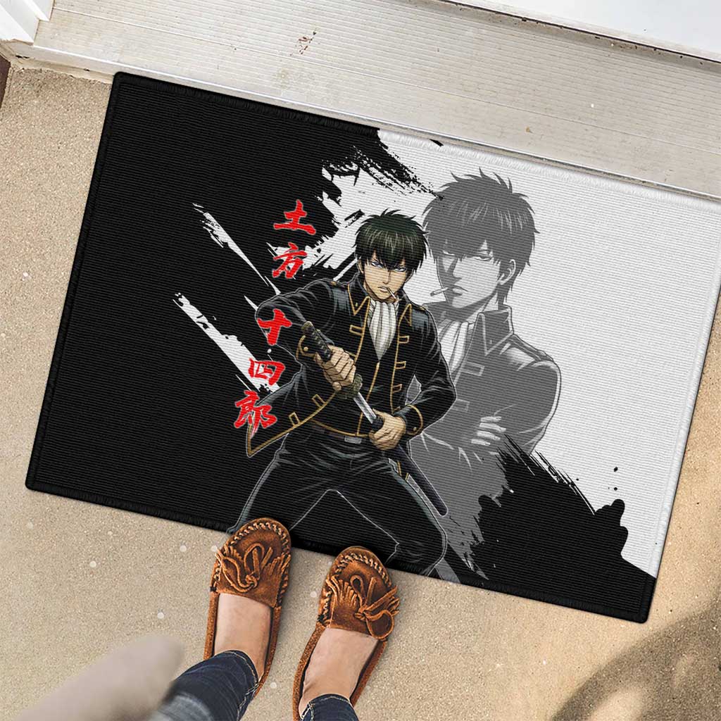 Toshiro Hijikata Rubber Doormat Dark Shinsengumi Ink Style