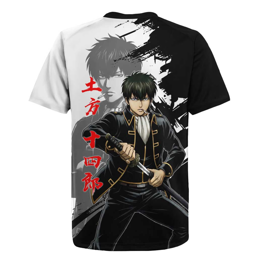 Toshiro Hijikata Rugby Jersey Dark Shinsengumi Ink Style