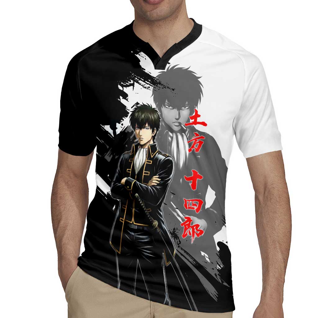 Toshiro Hijikata Rugby Jersey Dark Shinsengumi Ink Style