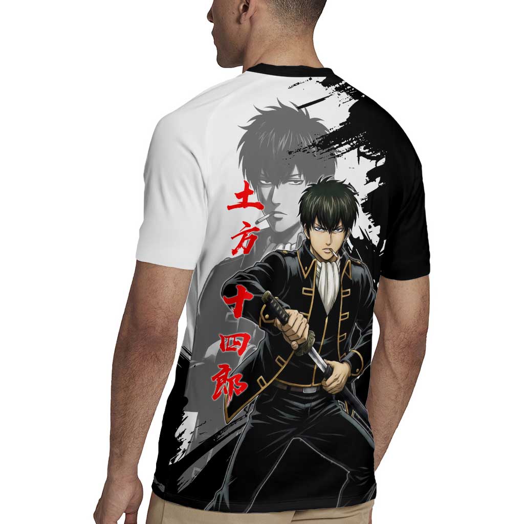 Toshiro Hijikata Rugby Jersey Dark Shinsengumi Ink Style