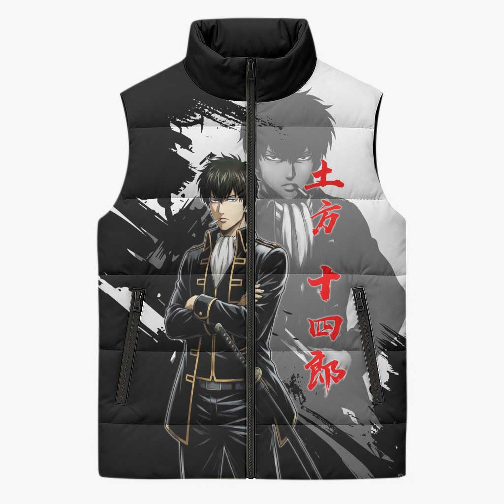 Toshiro Hijikata Sleeveless Puffer Jacket Dark Shinsengumi Ink Style