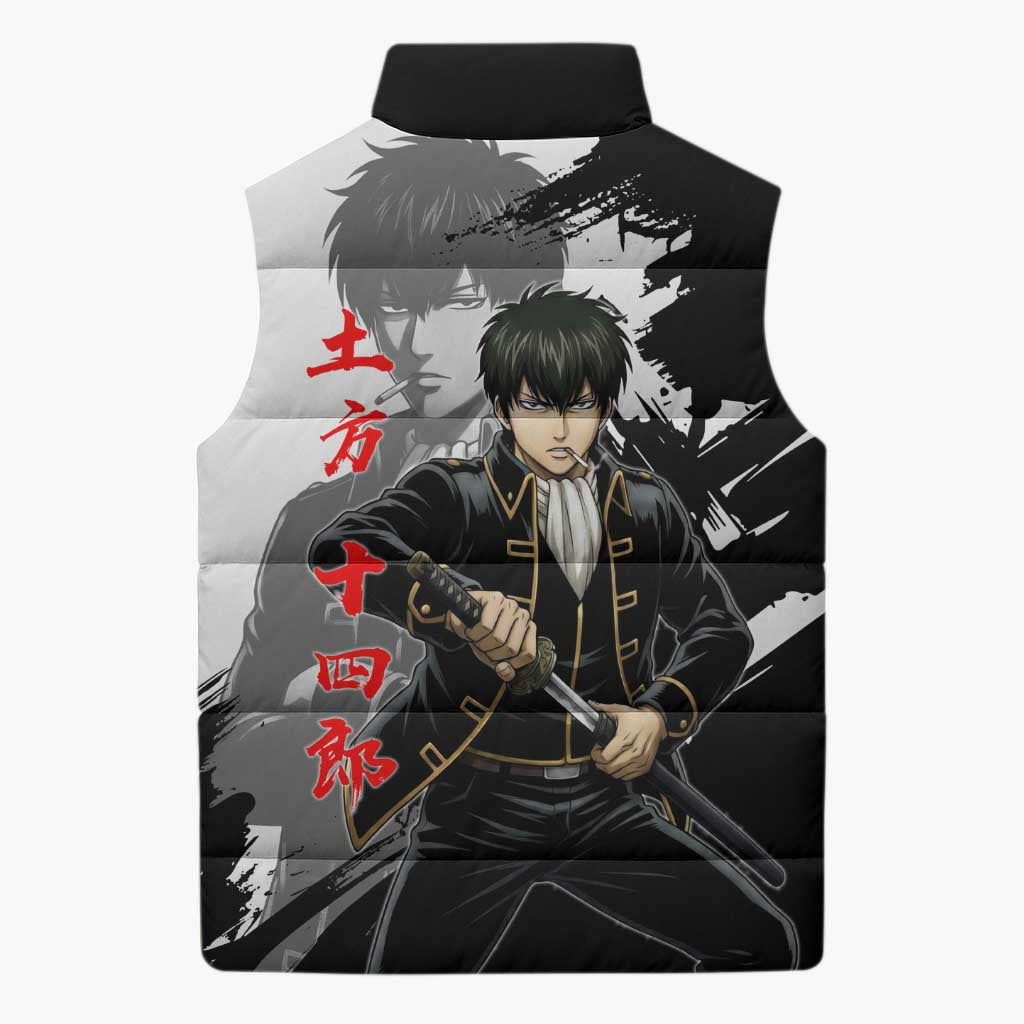 Toshiro Hijikata Sleeveless Puffer Jacket Dark Shinsengumi Ink Style