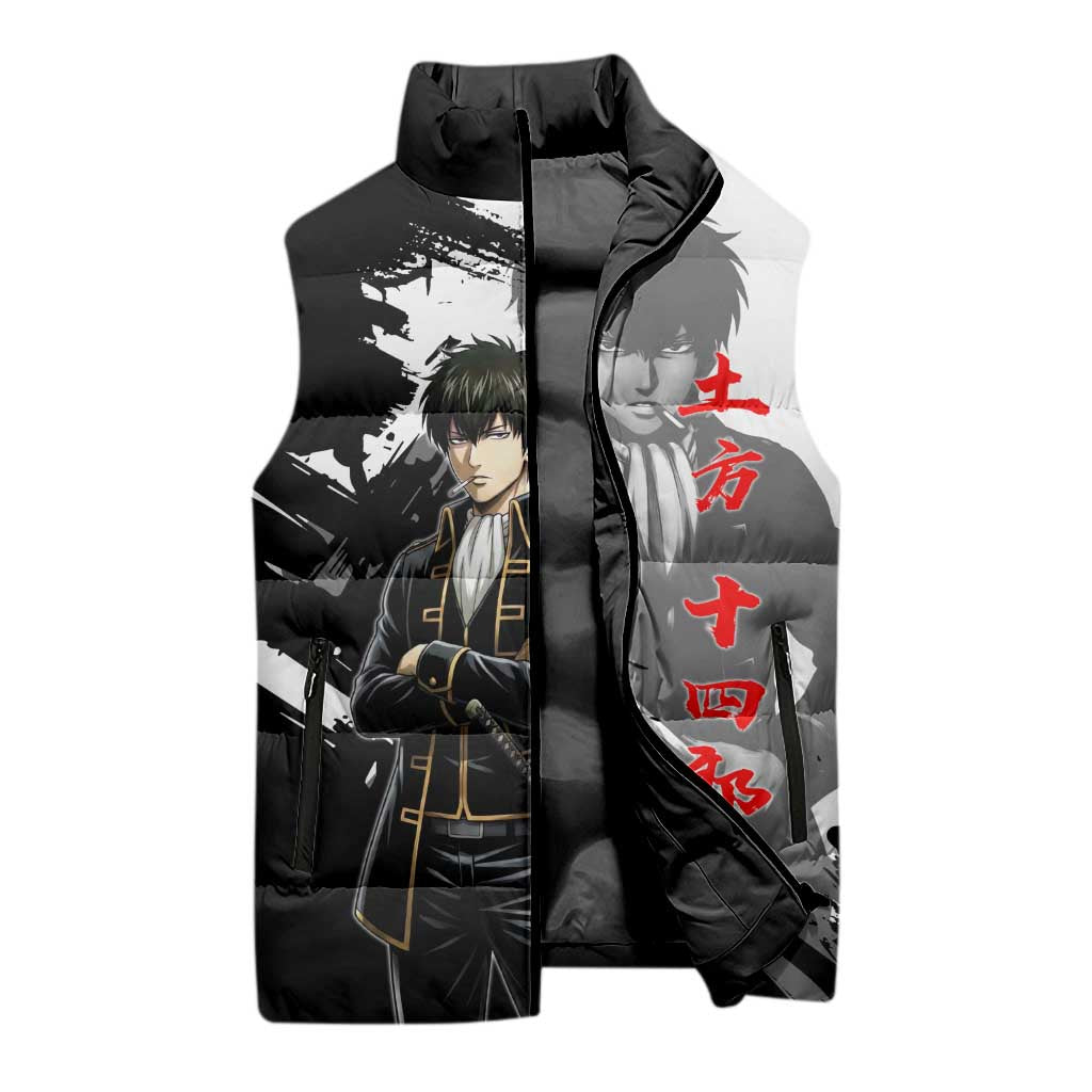 Toshiro Hijikata Sleeveless Puffer Jacket Dark Shinsengumi Ink Style