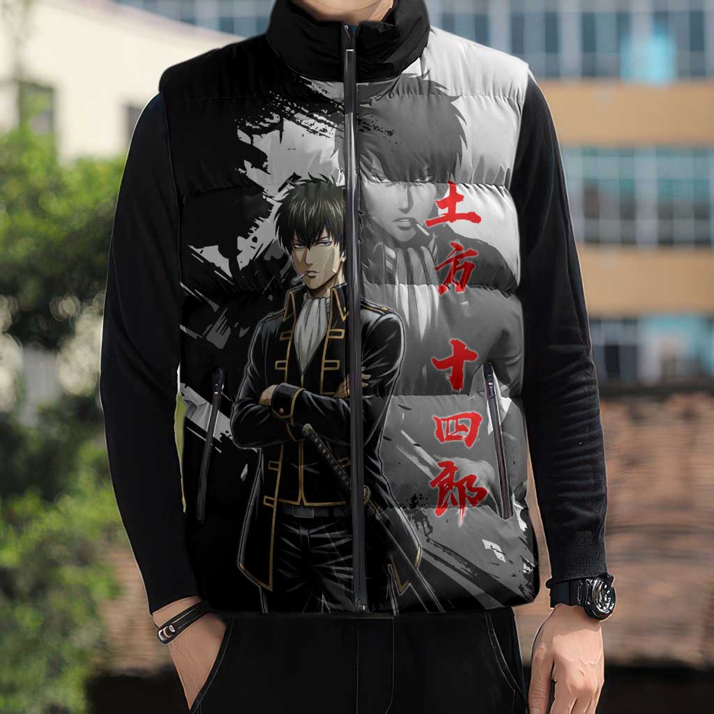 Toshiro Hijikata Sleeveless Puffer Jacket Dark Shinsengumi Ink Style