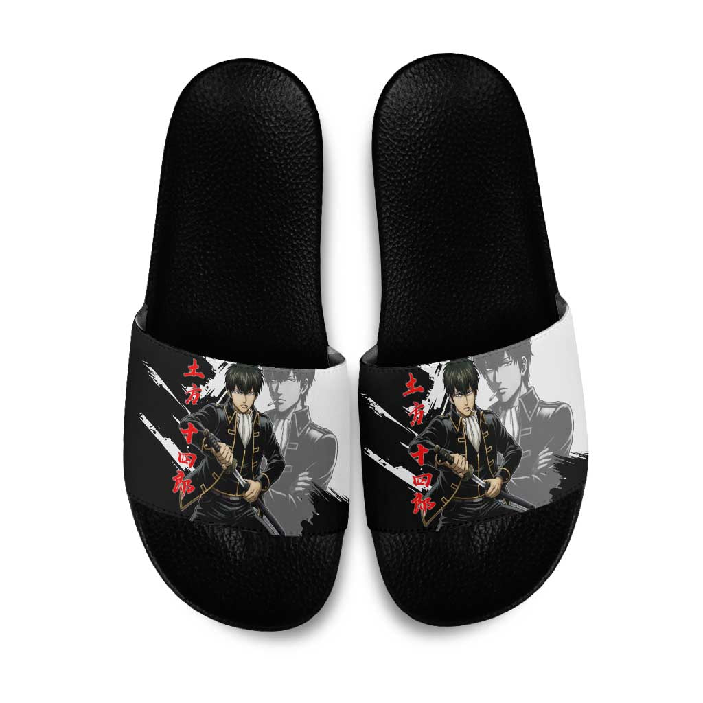 Toshiro Hijikata Slide Sandals Dark Shinsengumi Ink Style